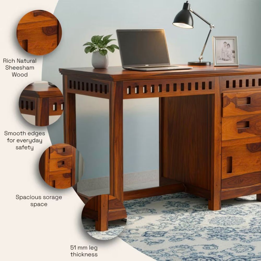 Wooden Study Tables with Storage Designs