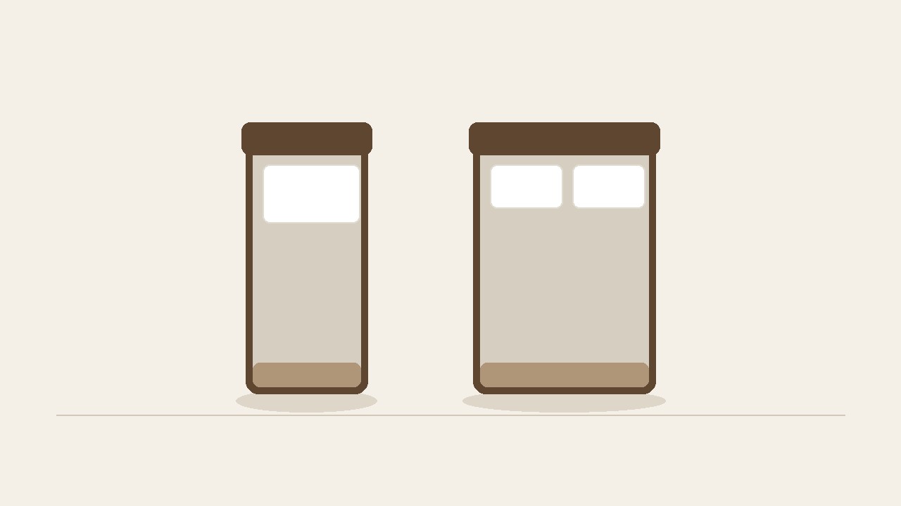 Scaled comparison of a single bed and a double bed showing the width difference